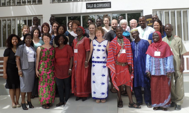 Diane and the participants in the first training seminar at the Tostan Training Center, 2015